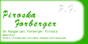 piroska forberger business card